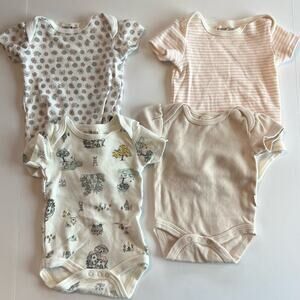 Rabbit + Bear Baby Bodysuit Bundle Neutral Florals